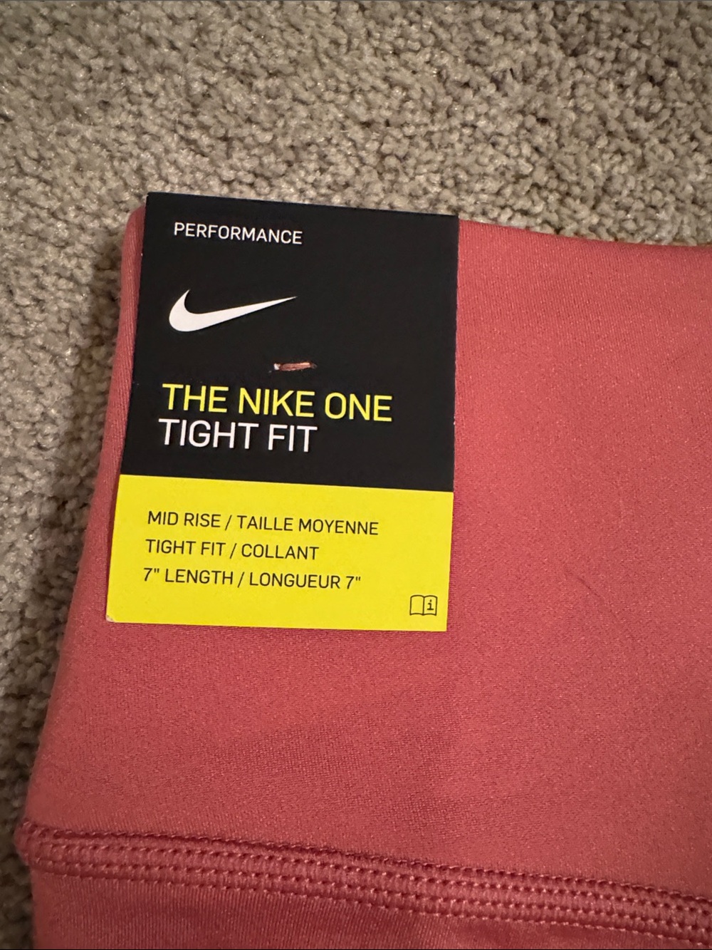 Nike Women's Rose Bike Shorts with White Swoosh - Picture 3 of 4
